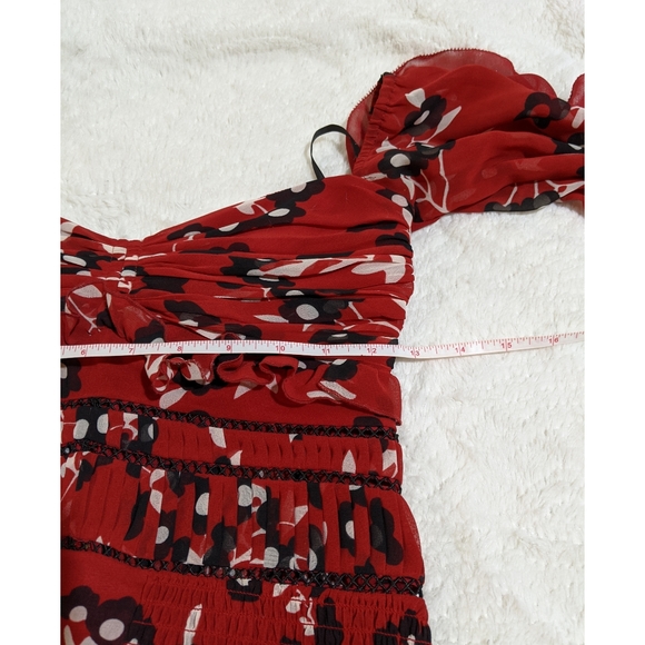 Self-Portrait Off-shoulder Long Sleeve Midi Dress - Picture 6 of 16